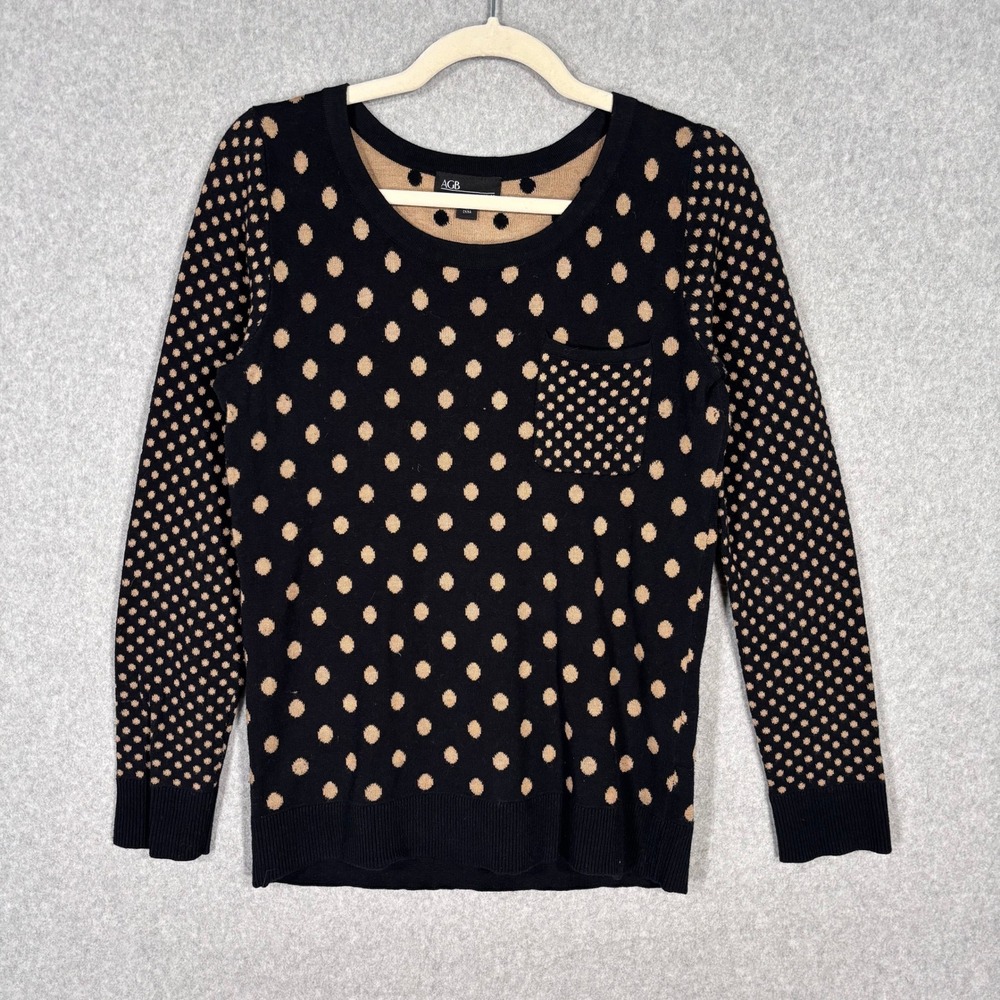 Black Tan‎ Polka Dot Sweater Medium Neutral Maximalism Quirky Twee Loud Luxury